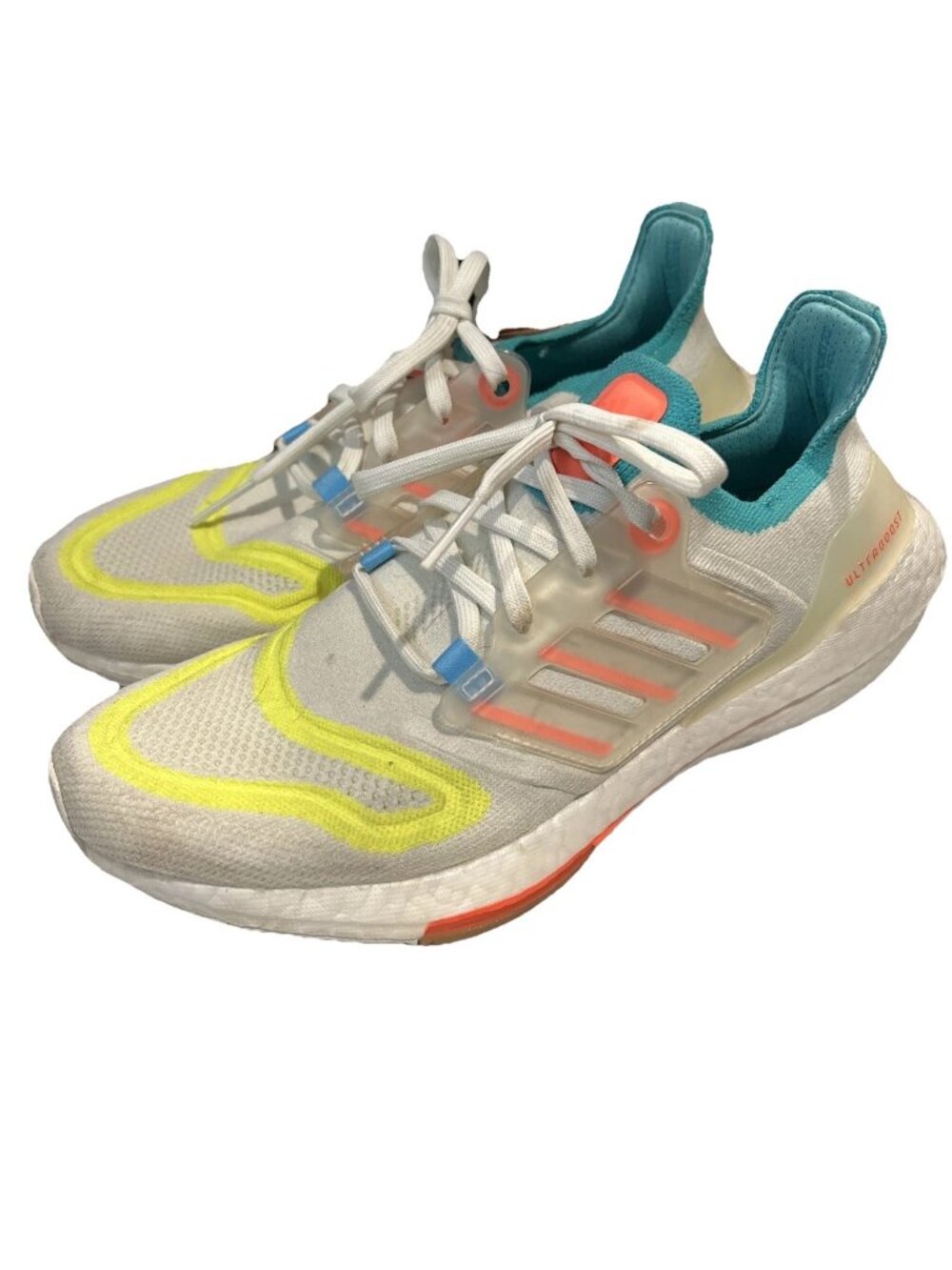 Adidas White Turbo Mint UltraBoost 22 Running Shoes Women’s Sz 9
